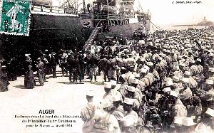 ALGER - EMBARQUEMENT TIRAILLEURS